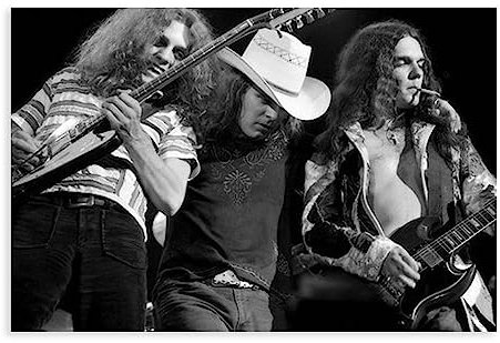 LYNYRD SKYNYRD Live 70s, Allen Collins, Ronnie Van Zant, Gary Rossington Leinwand-Poster, Schlafzimmer, Dekoration, Sport, Landschaft, Büro, Raumdekoration, Geschenk, ungerahmt, 50 x 75 cm