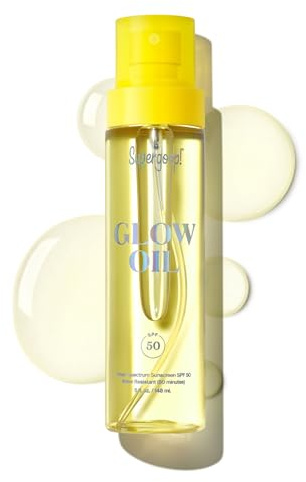 Supergoop! Glow Oil - 5 fl oz - SPF 50 PA++++ Vitamin E Body Oil + Broad Spectrum Sunscreen Protection - With Marigold, Meadowfoam & Grape Seed Extracts