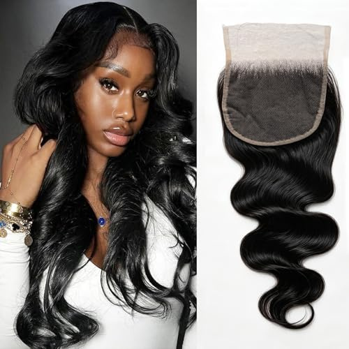 Closure Human Hair 6x6 Lace Closure Body Wave Echte Haare Schnürverschluss Naturschwarz HD Swiss Lace Closure Human Hair Free Part 10 Zoll