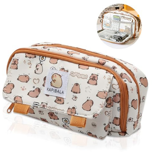 POXIAOER Federmäppchen, Mäppchen süß mädchen Jungen schulsachen Federmappe groß Federtasche mit fächer Stoff schlamppermäppchen Kawaii (S1)