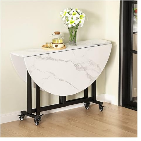 Table À Manger Pliable, Table Extensible Pour 4 Personnes, Table Console Pliable Avec Abattants, Table D'appoint Avec Ailes Pliantes, Mobile Sur Roulettes Table Pliante Cuisine ( Size : 140cm/55in )