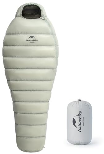Naturehike Daunenschlafsack mit 860FP Hochflauschige weißen Gänsedaunen Winterschlafsack Thermoschlafsack Wasserabweisender Schlafsack erfüllt RDS-Standards für 9℃&2℃&-3℃ (L-274g)