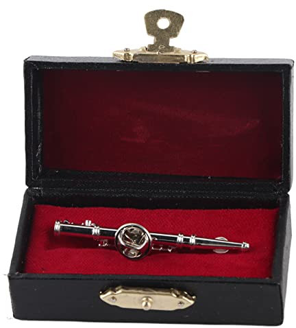 Flötenbrosche, modische Anstecknadel mit Etui, Brosche in Form eines Musikinstruments für die Sammlung (Silber)