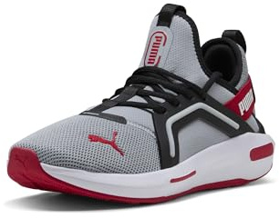 Puma Men's SOFTRIDE ENZO 5 Cross Trainer, Cool Mid Gray-Puma Black-Strong Red, 10