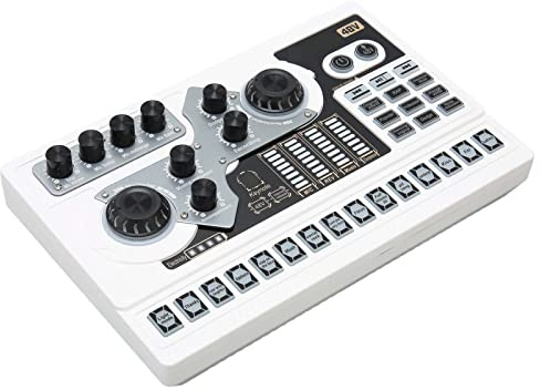 Enlybee Scheda audio live Bluetooth Riduzione del rumore Modificatore vocale Scheda mixer audio con luce RGB per trasmissione Karaoke Intrattenimento dal vivo Qualità del suono Più chiara