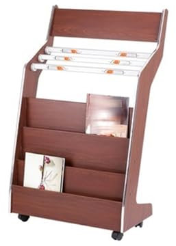 LNNW Présentoir à revues Porte-revues, Porte-journaux sur Pied, Porte-journaux en Bois et Maille de Fer, Porte-journaux et Magazines à Double Usage Porte-Revues sur Pied