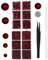 YHMQ DU 6616 Stück dunkelrote Hotfix-Strasssteine, Kristall Steine, Glas, für Stoff, Kleidung, Hemden, funkelnd, flache Rückseite, rund Strasssteine mit Picking-Stift und Pinzette (SS6~SS30-Set)