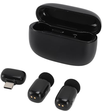 Dpofirs Microphone Cravate sans Fil, Micro Professionnel avec étui à Langer 300 MAh, Suppression du Bruit, adapté pour Podcast Vidéo D'interview