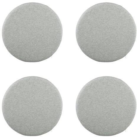 4er Set Sitzkissen Rund 35x35 cm - 3.5 cm Hoch rutschfest & Gemütlich Stuhlauflage - Abnehmbar & Waschbar Baumwolle Stuhlkissen für Wohnzimmer, Büro, Konferenzraum, Küche, Gartens, A-4er Hellgrau