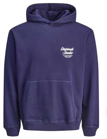 JACK & JONES Male Kapuzenpullover Kapuzenpullover | Loose Fit, Rückenprint, Langarm, Casual, Bei max. 40°C waschen
