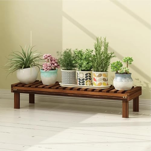 SZKTHD Supporto per fiori in legno, a più piani, per interni, balcone, per piante grasse, per interni ed esterni (marrone, 58 x 25 x 15 cm)