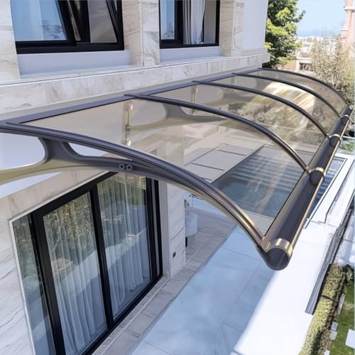 Outdoor Canopy Front Door Canopy, Awning For Door Window With Aluminum Bracket Cover Awnings, Over Door Awnings For Outside, For Sun, Rain, Snow Protection, Easy Installation(Transparent,120x450cm/47