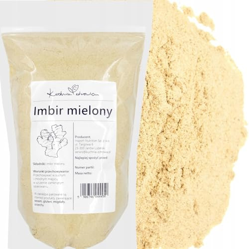 Zenzero in Polvere Naturale e Aromatico 1 kg | 100% Radice di Zenzero Essiccata e Macinata | Per Cucina, Infusi, Biscotti – KUCHNIA ZDROWIA