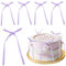 ADQUATOR 10PCS Purple Bow Cake Topper Bowknot Ribbons Bow Cake Dessert Picks Black Cake Decorations for Baby Shower Kids Birthday Wedding Party Anniversary