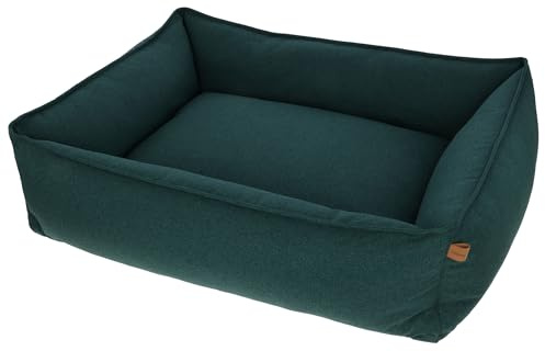 Kerbl Pet Kuschelbett Oliver | English Green, 110 × 85 × 26 cm, komfortables Hundebett und Liegekissen aus pflegeleichtem Polyester