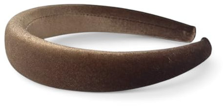 Cerchietto capelli donna elegante, cerchietto bombato in velluto con bombatura da 1 cm, accessorio chic e confortevole per ogni occasione (Marrone, Bombatura 1 Cm)