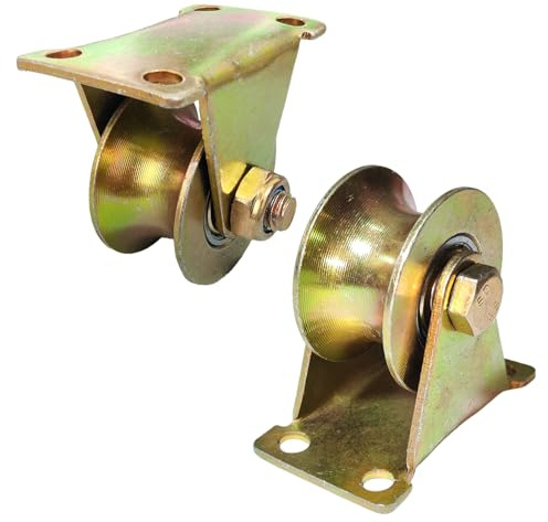 2 Stück U-Nut Seilrolle, Umlenkrollen für Seile, U-Nut Rollenrad Umlenkrolle Stahlseil für Wäscheleine, Flaschenzugsystem, Rolltore, Invertierte, Umlenkrollen Seil Tragfähigkeit 300kg (48mm-2 Stück)