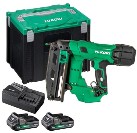 Hikoki NT1865DSAJXZ 18V Cordless Brushless 16G 2nd Generation Straight Finish Nailer with 2 x 2.0Ah Batteries, Charger & Case