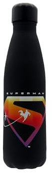 CYPBRANDS CyP Brands-Superman Steel Water Bottle, Jerry, Water Bottle, Airtight Closure, 550 ml, Black Official Product