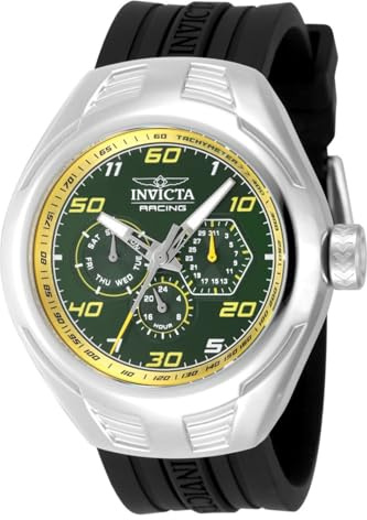 Invicta Racing 47728 Men's Watch - Waterproof - Analogue - Quartz Movement - Stainless Steel with Green dial - 46mm