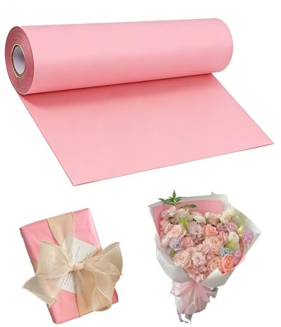 Papier cadeau en papier kraft, Cadeau Kraft Rouleau - Pour artisanat, anniversaires, Noël (Rose, 30cm*5m)