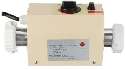 TRDEWR 3,3 KW Elektrischer Poolheizer, Winter-Schwimmbad-SPA-Whirlpool-Badewasserheizer, Thermostatheizung for Heißes Bad Im Freien Schnelles Heizen