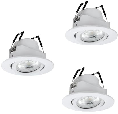 EGLO connect.z Smart-Home 3er-Set LED Einbaustrahler Saliceto-Z, Ø 8, 8 cm | flache ZigBee Einbauspots, Matter, App und Sprachsteuerung Alexa, warmweiß-kaltweiß, RGB, dimmbar, weiß