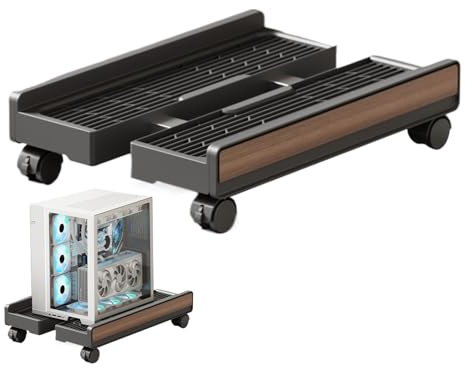brooksnaji Support pour Tour PC - Plateau Réglable avec roulettes Freinées,Support au Sol Portable pour Ordinateur,pour Bureau Maison Écran Imprimante Console Jeu Stockage Sol