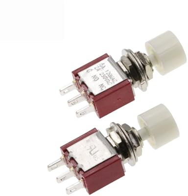 Bouton-poussoir à retour automatique momentané, 3 broches C-NO-NC, 6MM, ON-(ON), 2A 250VAC/5A 120VAC, 1 pièce(WHITE)
