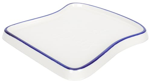 Toyvian Bandeja de Cerámica Azul para Desayuno Forma de Tostada, Plato Resistente al Horno y Microondas, Accesorio para Almacenar y Servir Comida Diaria, Plato para Sushi y Aperitivos