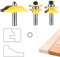 KOWOOD Ogee 3 Bit Raised Panel Cabinet Door Router Bit Set 1/2-Inch Shank