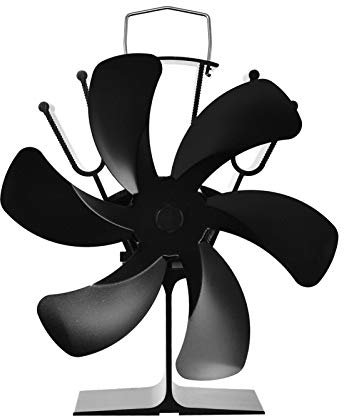 Yiida Wärmebetriebener Ofenventilator – 6 Flügel Kaminventilator – Ofenventilatoren nicht elektrisch – Holzofenventilator – Ofenventilator mit Thermometer für Gas-/Pellet-/Holz-/Holzöfen
