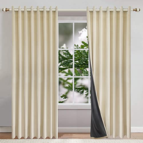 Verdunkelung Vorhang Samt Thermogardine Gardinen/Lichtundurchlässige Vorhang Blickdichte Gardinen 140x210(BxH)cm Schiebevorhang mit Ösen Vorhänge (1 Stück) Dekogardinen für Wohnzimmer Schlafzimmer