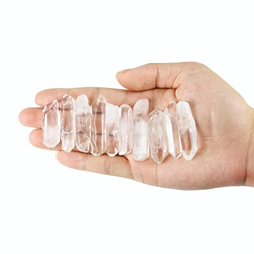 Nvzi Cristales de Cuarzo Transparente Pulidos y Redondeados, Cristales y Piedras Curativas de Cuarzo a Granel para Wicca, Reiki, Energía Curativa, Piedras de Chakra, Suministros de Brujería(10 Piezas)