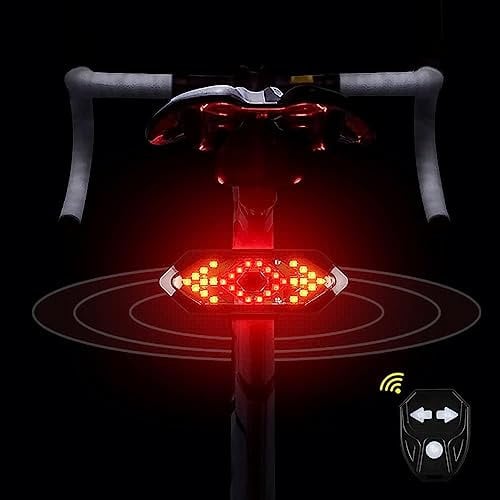 Fanale Posteriore per Bicicletta con Indicatori di direzione, LULUWA Telecomando Senza Fili, Ricaricabile Tramite USB Luce di Sicurezza per Bicicletta si Adatta a Qualsiasi Bicicletta da Strada