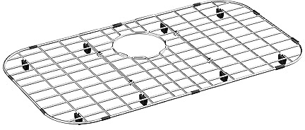 blitzlabs Sink Grid Protector Kitchen Sink Grate Protector Stainless Steel Sink Grate with Rear Drain Metal Sink Grid for Bottom of Kitchen Single Sink Bowl