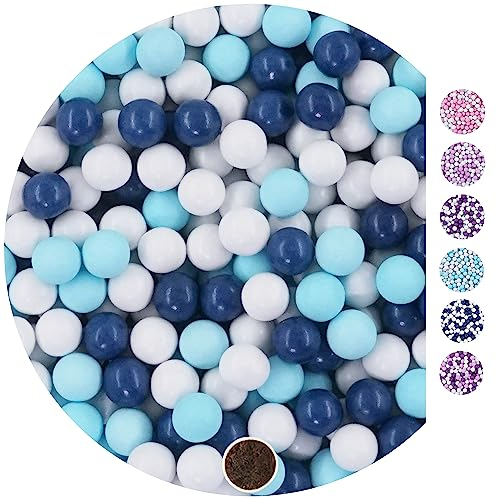 EinsSein 1kg Bolas de Chocolate boda bautizo Mezcla blanco-azul claro-azul oscuro candy bar surtido choco corazones almendras caramelos bombones confeti - detalles boda para invitados regalos bautizo