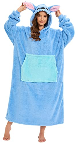 LATH.PIN Übergroße Decke Hoodie Sweatshirt Oversized Kapuzenpullover Hooded Blanket Warme Plüsch Pullover mit Kapuze Langarm für Damen Herren Erwachsene mit Riesige Fronttasche