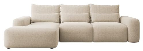Selsey Sofa Ecksofa Eckcouch Schlafsofa Couch Mit Stauraum Schlaffunktion Pflegeleicht Mit Kissen Lendenkissen L Form Freistehend Links Chenille Beige Carnos