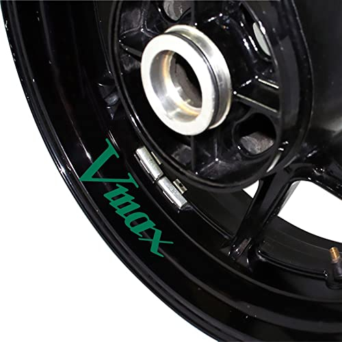 YESKIT Modifizierte dekorative Aufkleber Für VMAX V Max Motorrad Innere Rad Aufkleber Felge Reflektierende Dekoration Aufkleber Auto Zubehör (Color : Green)