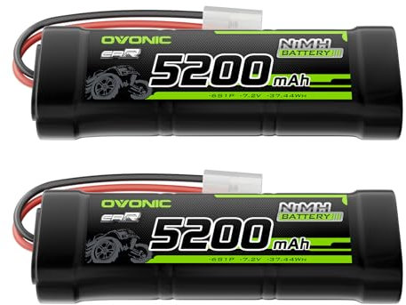 OVONIC 7,2 V RC NiMH Akku 5200mAh mit TMY-Anschluss für RC Auto Truck Truggy(2packs)