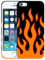 GlamCase for iPhone 5 / 5s / SE 2016 (1st Gen) - Glowing Orange Flames Design Printed Slim & Sleek Cute Plastic Hard Snap on Protective Designer Back Case/Cover for iPhone 5 / 5s / SE1st Gen
