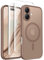 CAPRARO Magnetic Compatible with iPhone 16 Case, Upgraded [Full Camera Protection] [Compatible with MagSafe] Protective Translucent Matte Women Girl Phone Case Cover, Brown