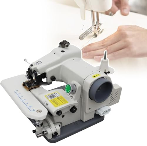 HCAUYNN NäHmaschine FüR Chemische Reinigungen, Coverstich-NäHmaschine, Einstellbare Stichtiefe Und StichläNge, Mit Saumzylinderarm Und MetallnäHplatte,110V