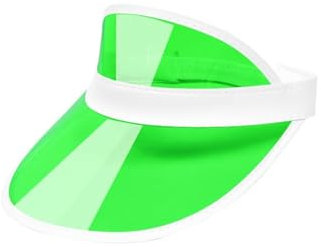 Bismaa Unisex 80s Style Retro Neon Sun Visor - Womens Golf Visor Hat for Sports Fancy Dress UK, Green-1-