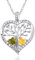Tree of Life Jewellery Wedding Anniversary Necklace Gift for Wife Her August and November Birthstone Pendant Peridot and Citrine Necklaces for Women