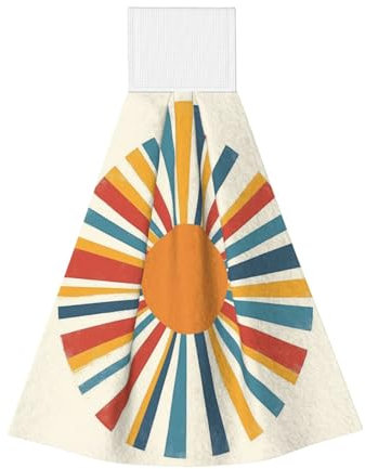 DFJMASFKOL Asciugamano vintage in pile color corallo arcobaleno Sunshine panno multiuso lavabile in lavatrice per la pulizia quotidiana