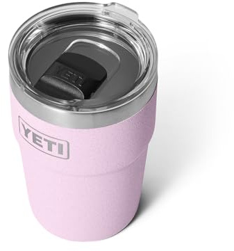 YETI Rambler 16 oz Stackable Tumbler, Vacuum Insulated, Stainless Steel with MagSlider Lid, Cherry Blossom