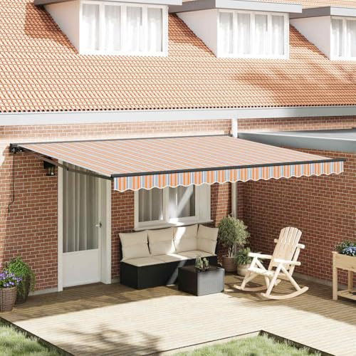 Tenda da sole retrattile a bracci articolati, 450 x 300 cm, in tessuto, per terrazza, balcone, veranda, versatile
