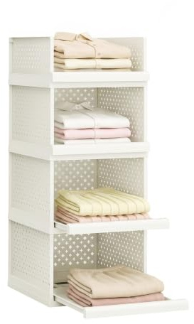 Storage Drawers, 32.5cm wide Cupboard Organiser, Bathroom Stackable Shelf | Pull Out Organiser for Shoe, Towel, Large Organizer Boxes for Under Sink, Kitchen, Laundry and Living Room, Hall, 81.5cm Tall